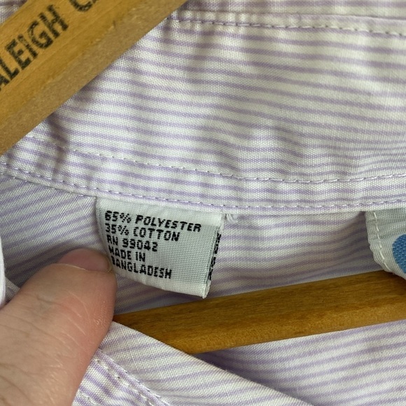 Las Olas Pin Stripe Button Up Cat Shirt 2X - Picture 8 of 8